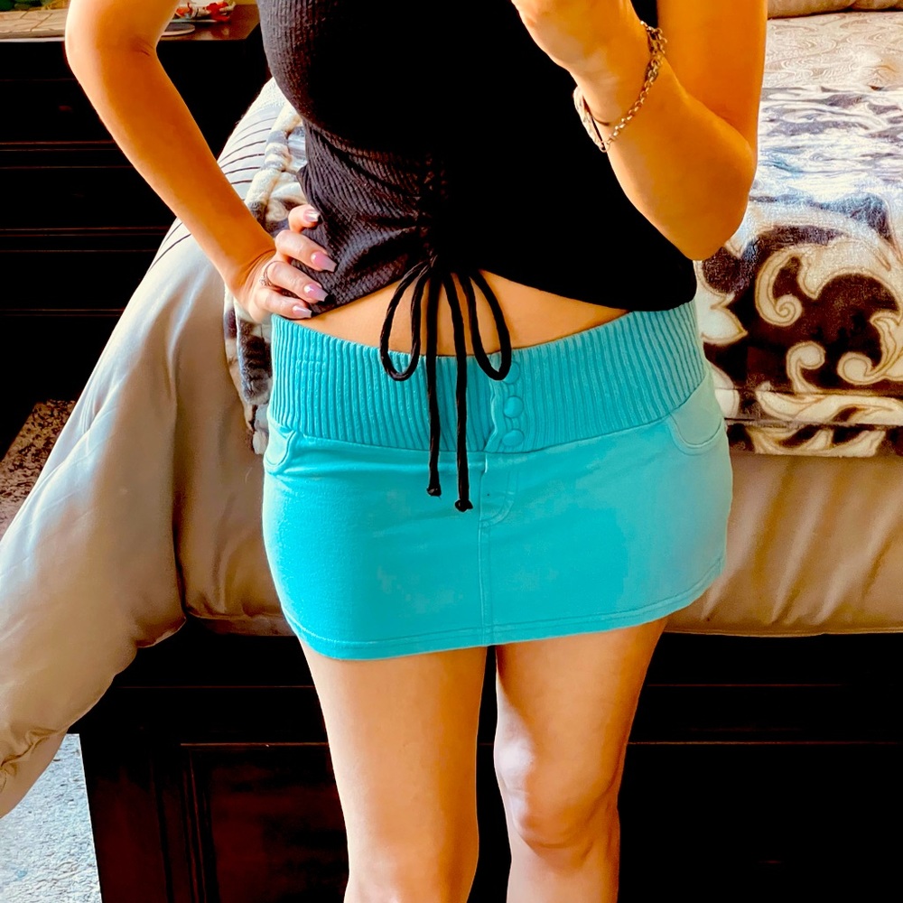 Aqua Blue Mini Skirt
